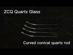 স্বচ্ছ কোয়ার্টজ রড মসৃণ পৃষ্ঠ বাঁকা শঙ্কুযুক্ত কাচের রড
